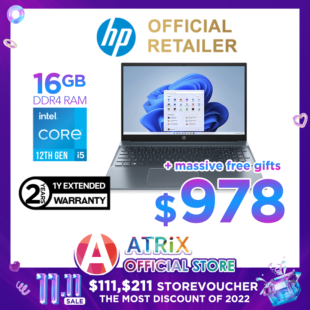 【12th Gen|MS Office|Ext. WTY】HP Pavilion Laptop 15-eg2041TU/15-eg2042TU (2022) | 15.6” FHD (1920 x 1080) IPS Micro-edge | Intel® Core™ i5-1240P | Iris Xe Graphics | 16GB RAM | 512GB SSD | Win11 Home |