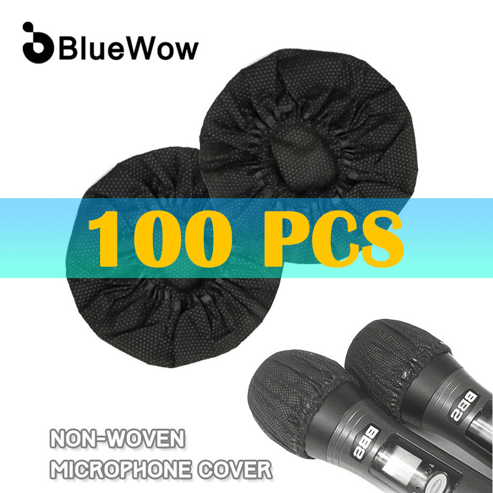 BlueWow Disposable Non-woven Microphone Cover Removal Windscreen Protective Mic Cap Pad for KTV Wireless Microphone