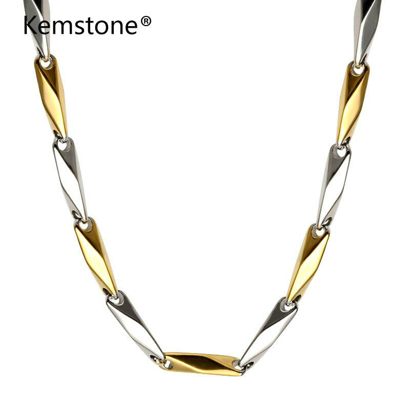 Kemstone Gold Silver Stainless Steel 4MM Stick Chain Necklace Simple Style Jewelry for Women Men