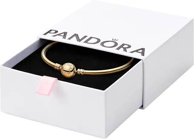 PANDORA Moments Ball Clasp Bangle Bracelet - Gold Bracelet for Women - 14K Gold - With Gift Box